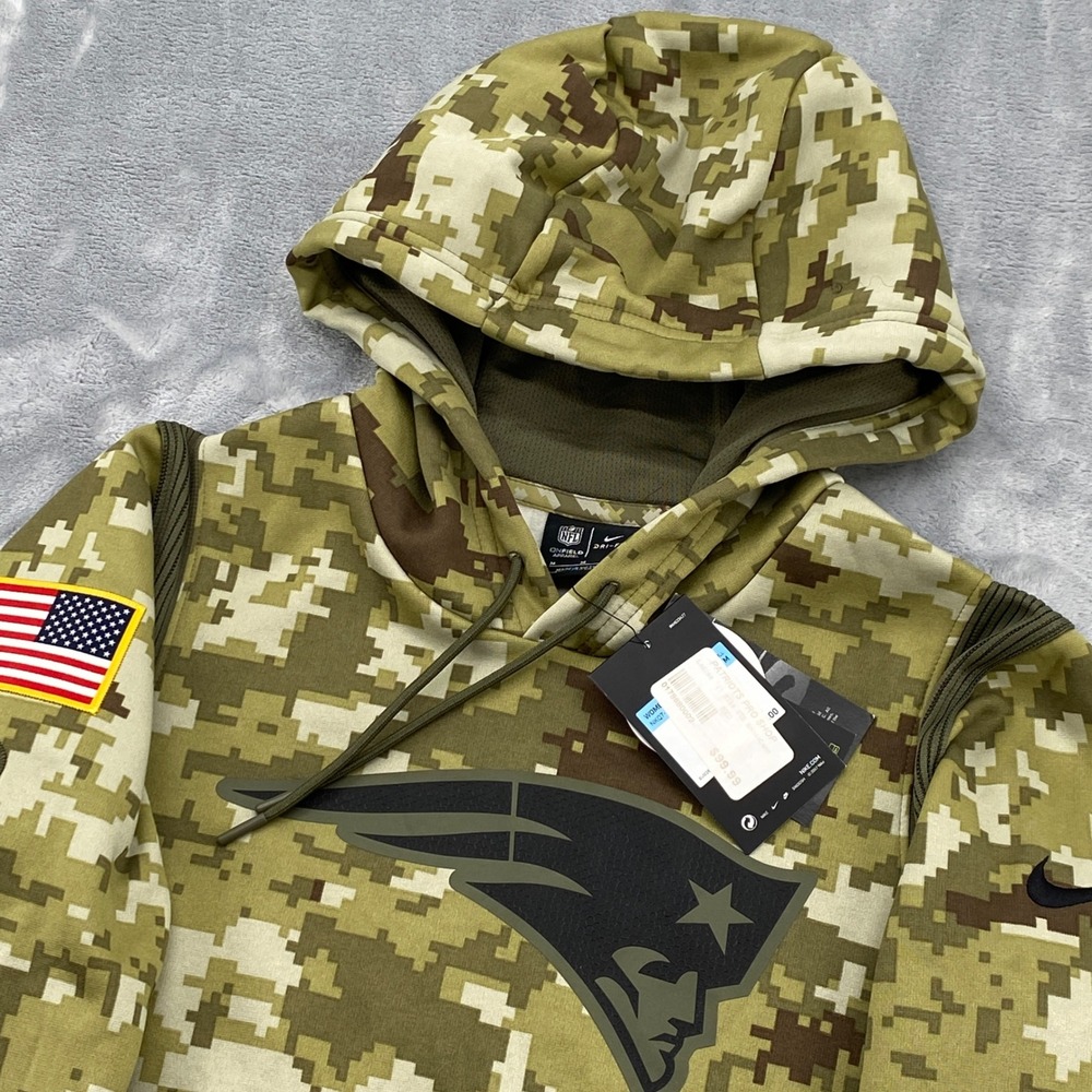 Nike New England Patriots Salute to Service Camo Hoodie Womens Medium NWT NKQ7